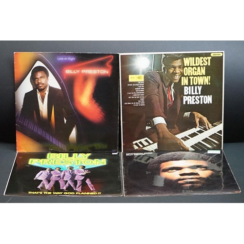 708 - Vinyl - Four Billy Preston LPs to include That's the Way God Planned It, Encouraging Words, Late at ... 