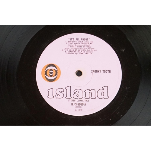 721 - Vinyl - Two Spooky Tooth LPs to include Its All About on ILPS9080 red and black eye Island logo, ful... 