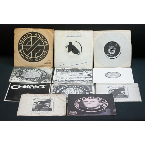 830 - Vinyl - Punk / Crass Records and related - 11 UK pressing 7” singles to include Crass – Reality Asyl... 