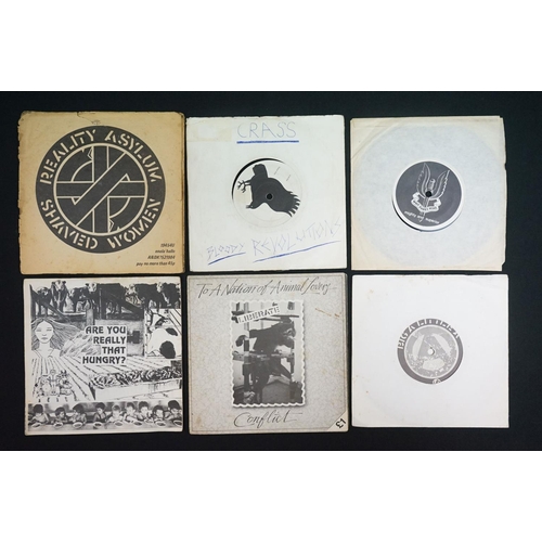 830 - Vinyl - Punk / Crass Records and related - 11 UK pressing 7” singles to include Crass – Reality Asyl... 