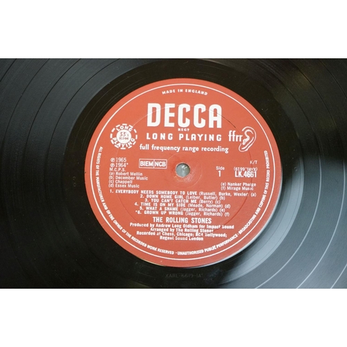 877 - Vinyl - Rolling Stones no 2 LP on Decca, red unboxed Decca label, matrices 1A / -1A, 'Blind Man' tex... 