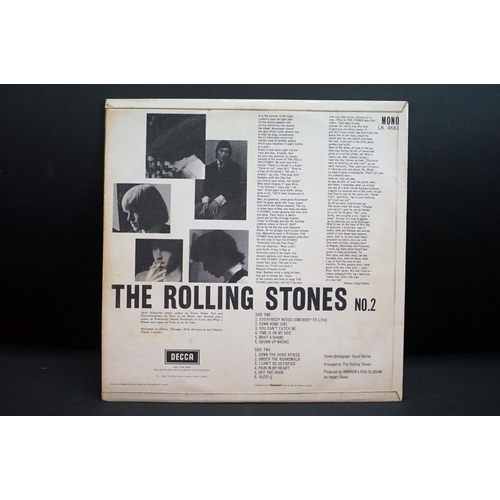 877 - Vinyl - Rolling Stones no 2 LP on Decca, red unboxed Decca label, matrices 1A / -1A, 'Blind Man' tex... 