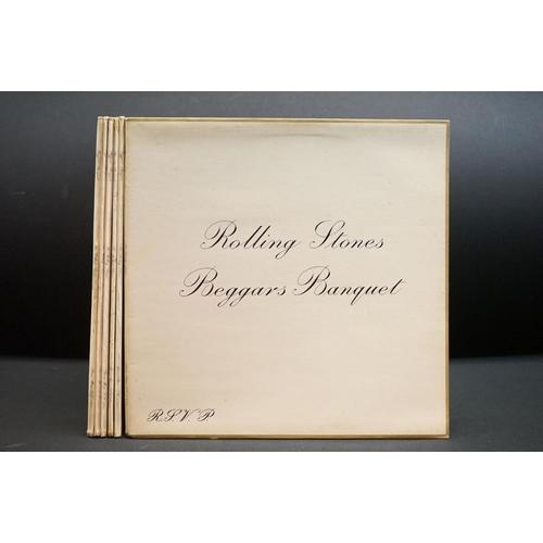 885 - Vinyl – 6 copies of The Rolling Stone Beggars Banquet to include mono, unboxed Decca red label, matr... 