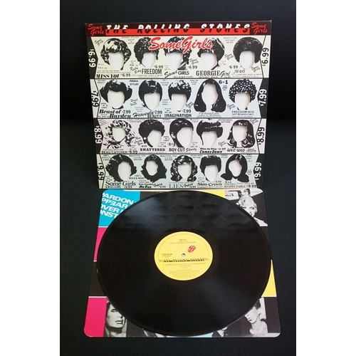 896 - Vinyl - Three Rolling Stones Some Girls LPs CUN39108, 1 x original and 2 x censored sleeves, vinyl a... 