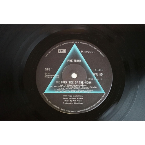 1001 - Vinyl - Pink Floyd Dark Side Of The Moon SHVL 804.  Two posters, two stickers, gatefold opens both s... 