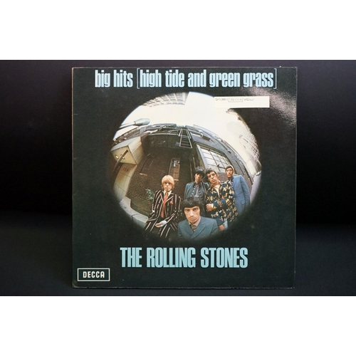 1013 - Vinyl - Four Rolling Stones Big Hits Hightide and Green Grass LP on Decca TKS101 stereo, all green b... 