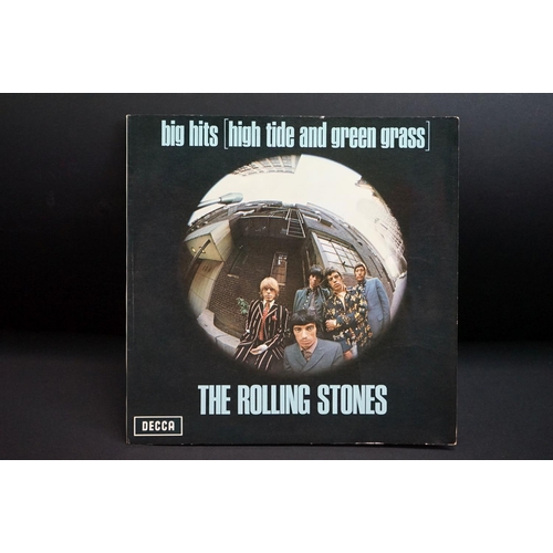 1013 - Vinyl - Four Rolling Stones Big Hits Hightide and Green Grass LP on Decca TKS101 stereo, all green b... 