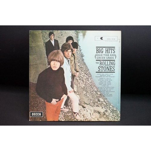 1013 - Vinyl - Four Rolling Stones Big Hits Hightide and Green Grass LP on Decca TKS101 stereo, all green b... 