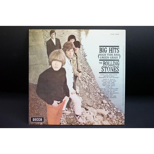 1013 - Vinyl - Four Rolling Stones Big Hits Hightide and Green Grass LP on Decca TKS101 stereo, all green b... 