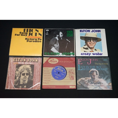 361 - Vinyl & Autographs – Approx 50 Elton John 7” singles including many foreign Pressings, Promos, Limit... 