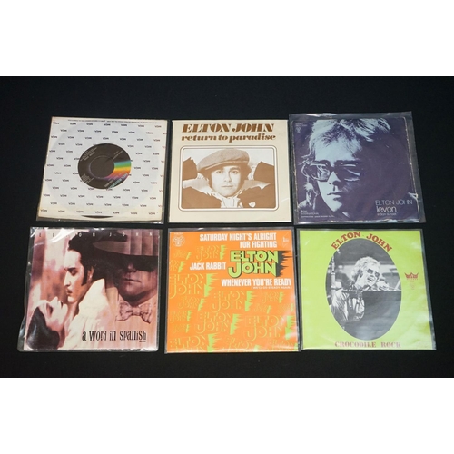 361 - Vinyl & Autographs – Approx 50 Elton John 7” singles including many foreign Pressings, Promos, Limit... 