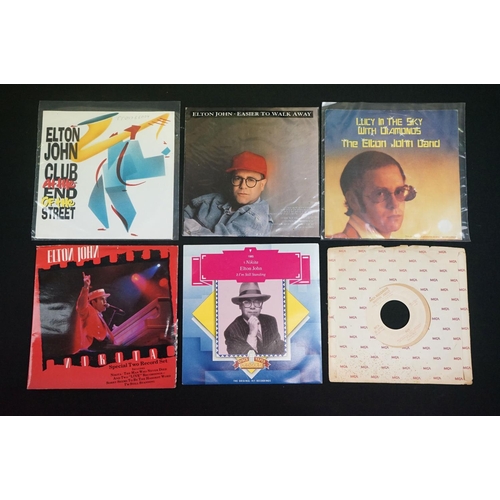 361 - Vinyl & Autographs – Approx 50 Elton John 7” singles including many foreign Pressings, Promos, Limit... 