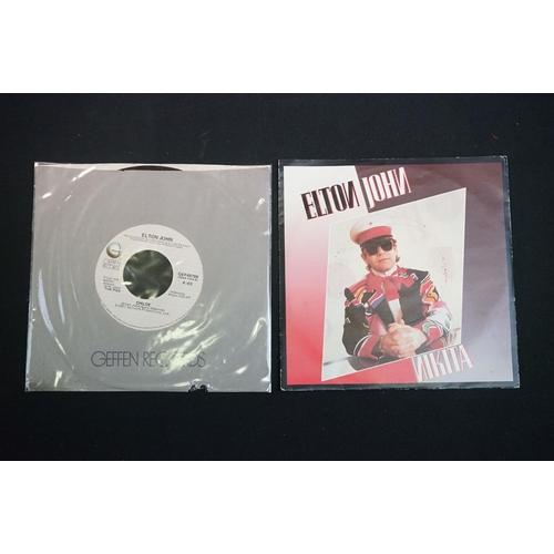 361 - Vinyl & Autographs – Approx 50 Elton John 7” singles including many foreign Pressings, Promos, Limit... 