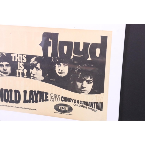 1100 - Memorabilia - Pink Floyd - Original 1967 Columbia promo poster for their single Arnold Layne.  Pink ... 