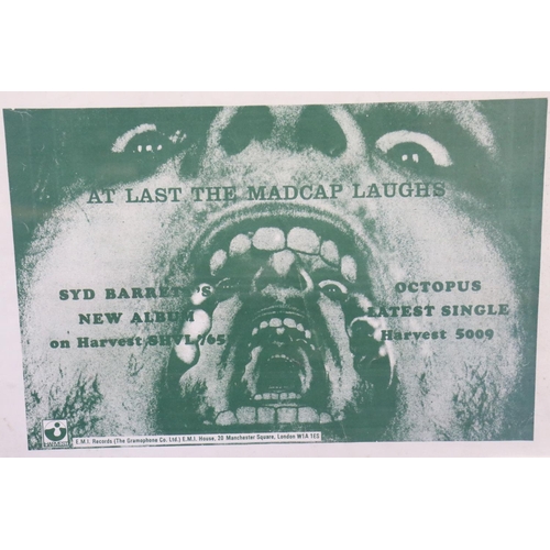 1101 - Memorabilia - Syd Barrett - Original Harvest promo poster for The Madcap Laughs (album) / Octopus (s... 