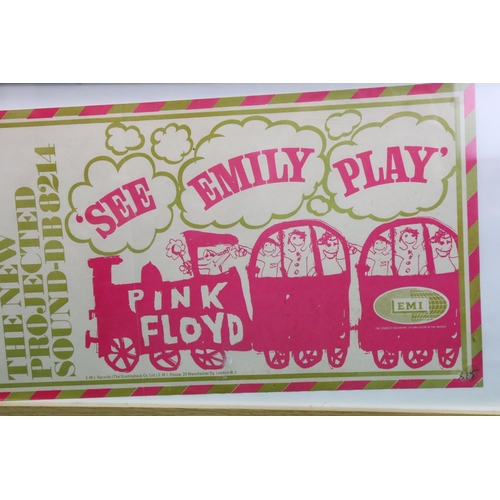 1102 - Memorabilia - Pink Floyd - Rare promo poster for See Emily Play featuring artwork by Syd Barrett.  '... 