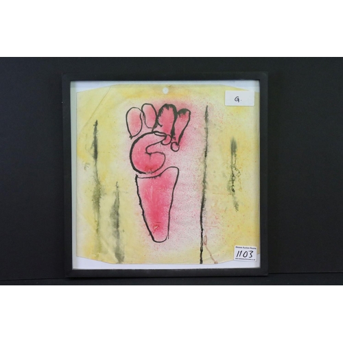 1103 - Memorabilia - Syd Barrett (?) unsigned artwork.  Vendor purchased at a record fair in the 90's and a... 