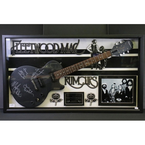 1107 - Music Memorabilia / Autographs - A framed and glazed Fleetwood Mac presentation including a Epiphone... 