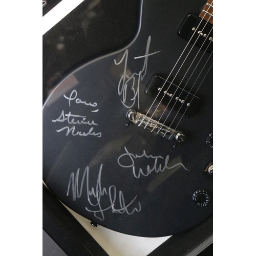 1107 - Music Memorabilia / Autographs - A framed and glazed Fleetwood Mac presentation including a Epiphone... 