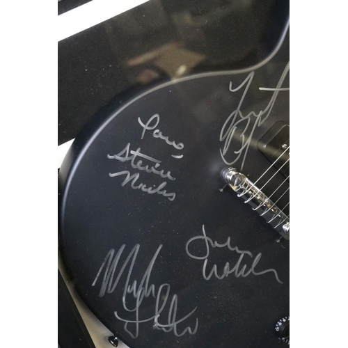 1107 - Music Memorabilia / Autographs - A framed and glazed Fleetwood Mac presentation including a Epiphone... 