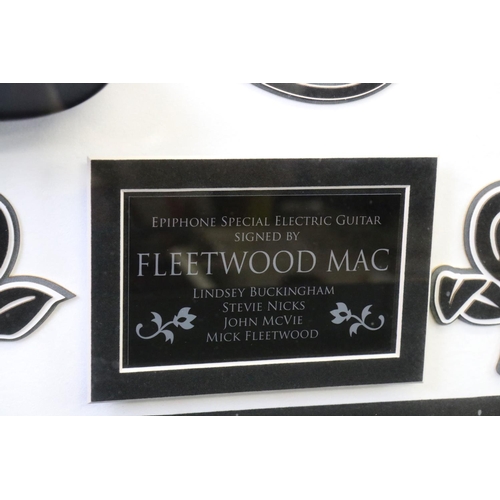 1107 - Music Memorabilia / Autographs - A framed and glazed Fleetwood Mac presentation including a Epiphone... 