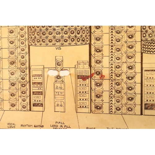 1083A - Memorabilia - The Grateful Dead sound system wall chart, taken from ZigZag Magazine and pasted to bo... 