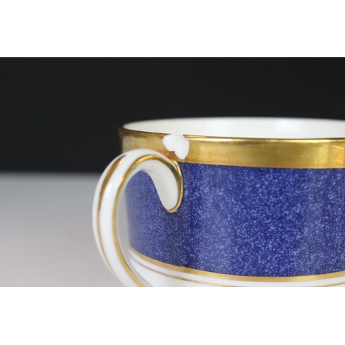 25 - Coalport ' Athlone-Blue ' Tea and Dinner ware including Teapot, 7 tea cups, 2 coffee cups, 6 soup bo... 