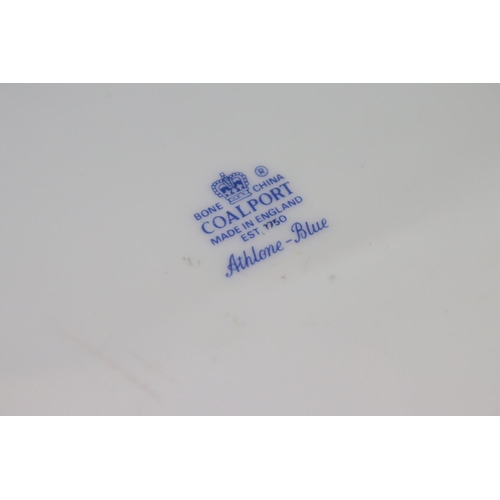 25 - Coalport ' Athlone-Blue ' Tea and Dinner ware including Teapot, 7 tea cups, 2 coffee cups, 6 soup bo... 
