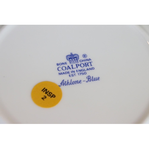 25 - Coalport ' Athlone-Blue ' Tea and Dinner ware including Teapot, 7 tea cups, 2 coffee cups, 6 soup bo... 