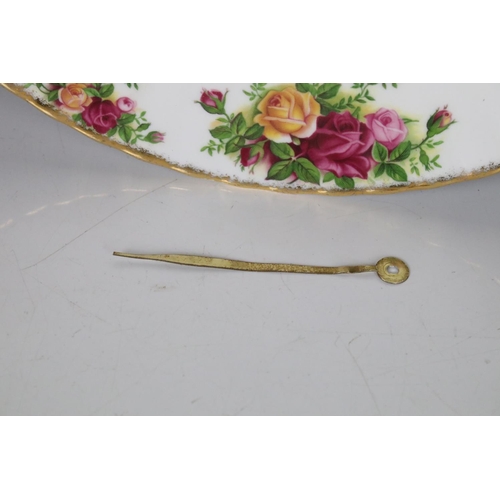 26 - Royal Albert ' Old Country Roses ' including Wall Clock, Lidded Jar, Vase, small Bell and four Pin D... 