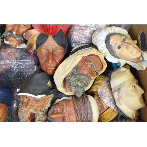 27 - Approximately Twenty Nine mainly ' Bossons ' Chalkware Face Masks