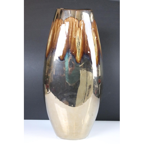 58 - Collection of Poole Pottery including Brown Lustre Vase, 38cm high, Pastel Brush Strokes Vase, 26cm ... 