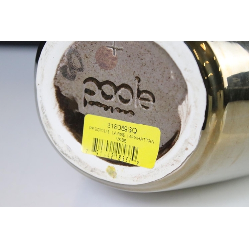 58 - Collection of Poole Pottery including Brown Lustre Vase, 38cm high, Pastel Brush Strokes Vase, 26cm ... 