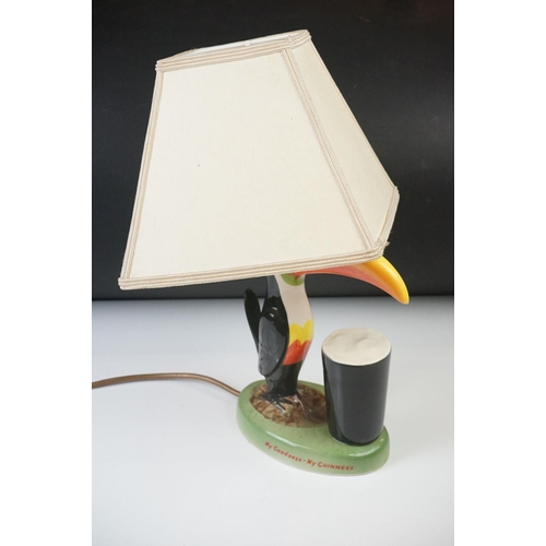 13 - Advertising - Carlton ware Guinness Toucan Ceramic Table Lamp, motto reads ' My Goodness - My Guinne... 