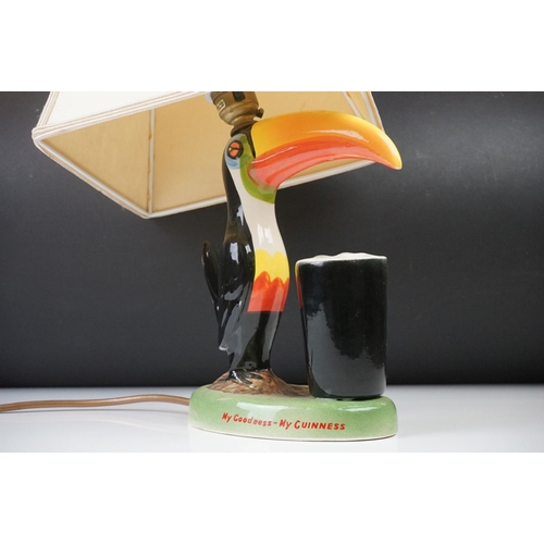 13 - Advertising - Carlton ware Guinness Toucan Ceramic Table Lamp, motto reads ' My Goodness - My Guinne... 