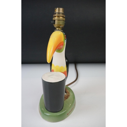13 - Advertising - Carlton ware Guinness Toucan Ceramic Table Lamp, motto reads ' My Goodness - My Guinne... 