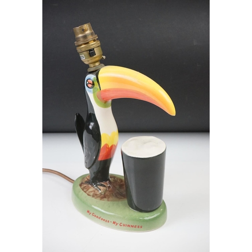 13 - Advertising - Carlton ware Guinness Toucan Ceramic Table Lamp, motto reads ' My Goodness - My Guinne... 