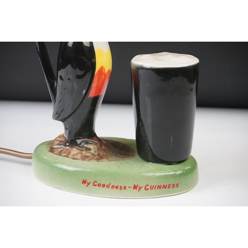 13 - Advertising - Carlton ware Guinness Toucan Ceramic Table Lamp, motto reads ' My Goodness - My Guinne... 