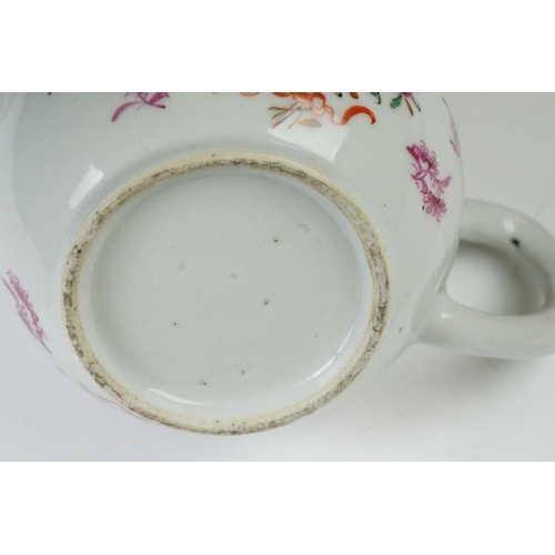 16 - 18th century Chinese Porcelain Famille Rose Teapot decorated with floral sprays, 14cm high