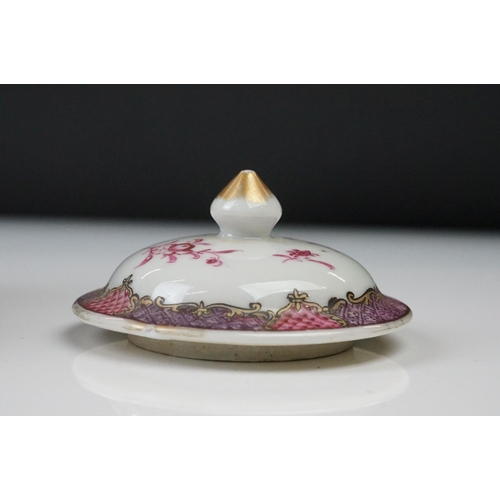 16 - 18th century Chinese Porcelain Famille Rose Teapot decorated with floral sprays, 14cm high