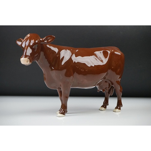 19 - Beswick Red Poll Cow, model no. 4111, boxed
