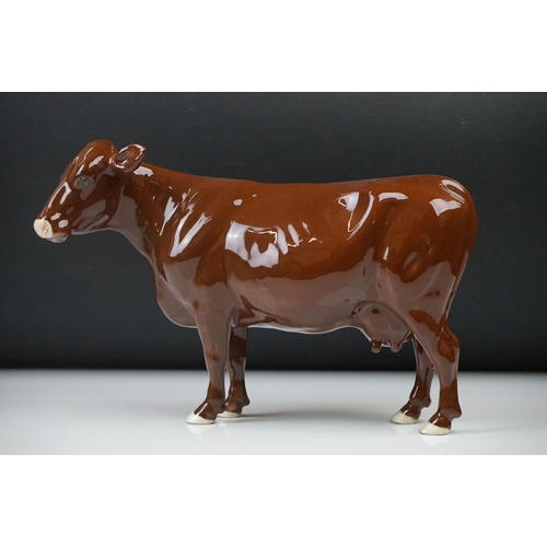 19 - Beswick Red Poll Cow, model no. 4111, boxed