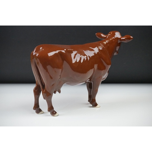 19 - Beswick Red Poll Cow, model no. 4111, boxed