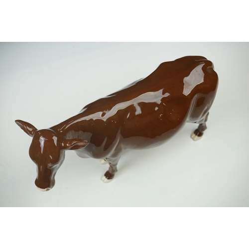 19 - Beswick Red Poll Cow, model no. 4111, boxed