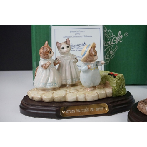 21 - Three ' The World of Beatrix Potter ' Figures including Beswick ware Beatrix Potter 1999 Annual Coll... 