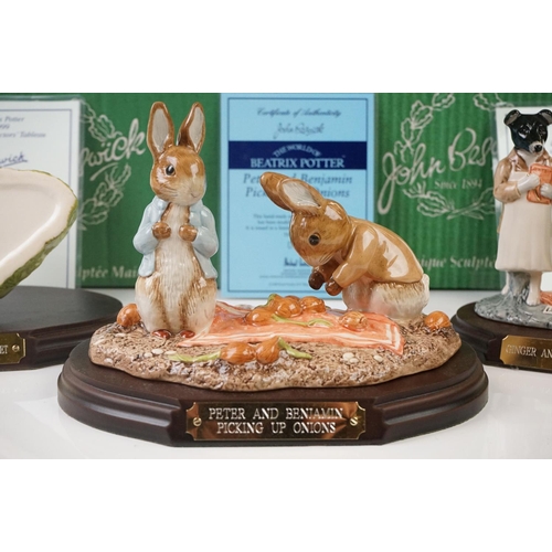 21 - Three ' The World of Beatrix Potter ' Figures including Beswick ware Beatrix Potter 1999 Annual Coll... 