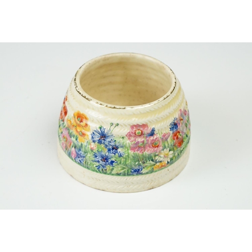 4 - Clarice Cliff Pottery Beehive Honey Pot in the Radiance pattern (damage to wing of bee), 11cm high