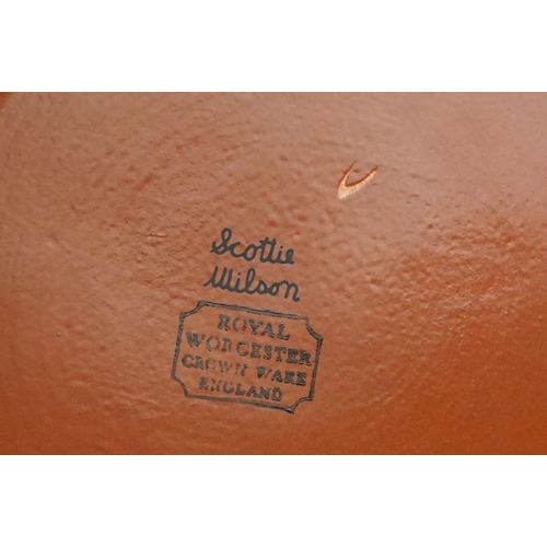 29 - Early 20th century Royal Worcester Cabinet Plate with a hand painted scene of ruins within a blue an... 