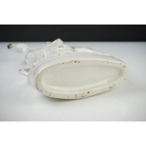 32 - Pair of 19th century Staffordshire Flatback Figures titled ' War ' and ' Peace ' modelled as a Soldi... 