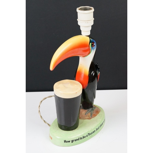 5 - Advertising - Carlton Ware Guinness toucan ceramic table lamp, motto reads 'How Grand To Be a Toucan... 